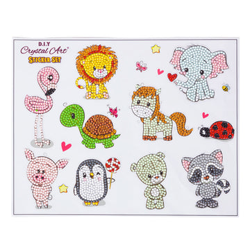 Crystal Art Animal Antics, 21x27cm Sticker Set Diamond Painting Kit