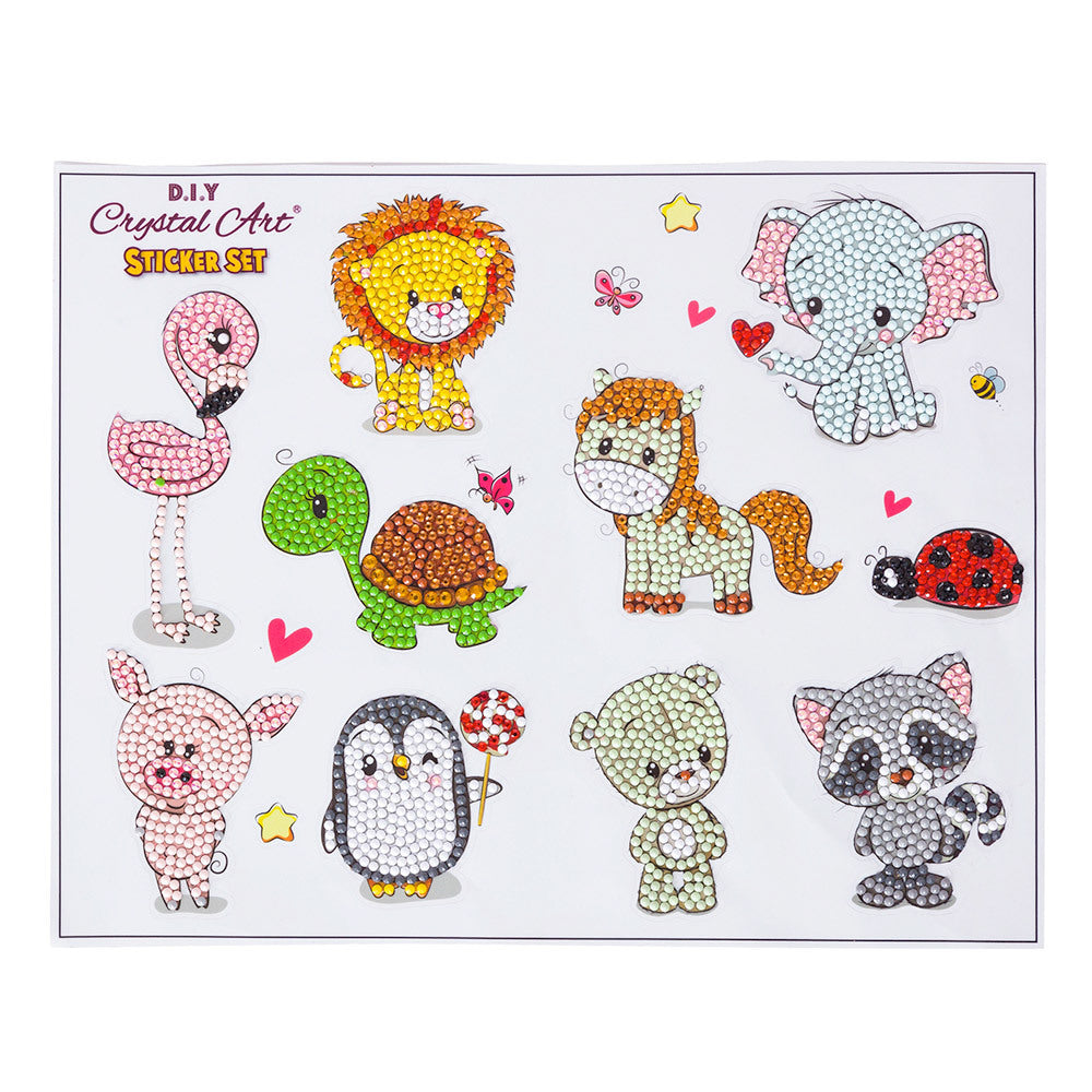 Crystal Art Animal Antics, 21x27cm Sticker Set Diamond Painting Kit