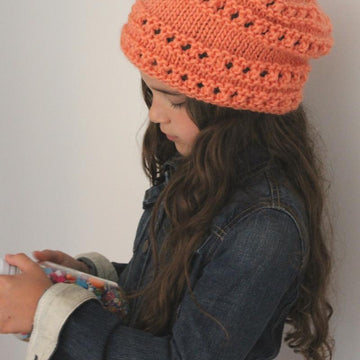 Slouchy Eyelet Hat