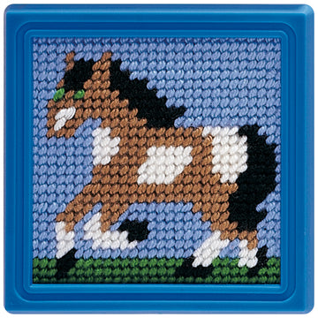 American Crafts Sew Cute! Horse Needlepoint Kit - 6"X6" Stitched In Yarn