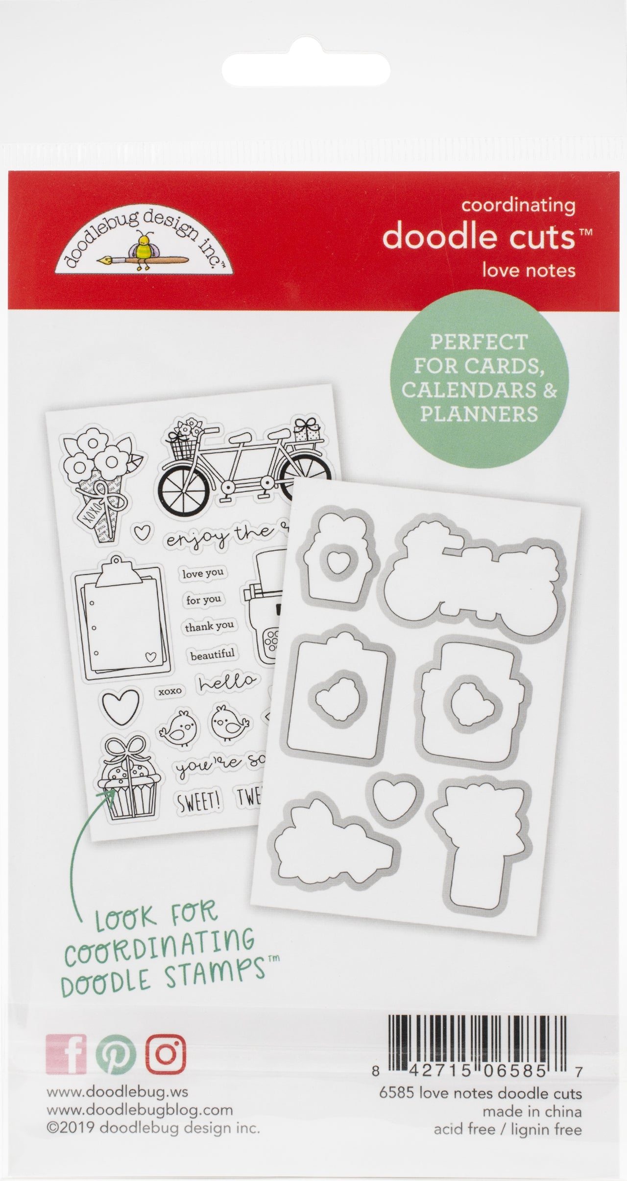 Doodlebug Doodle Cuts Dies - Love Notes