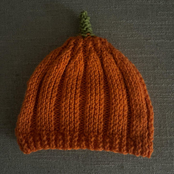 Knit flat pumpkin hat