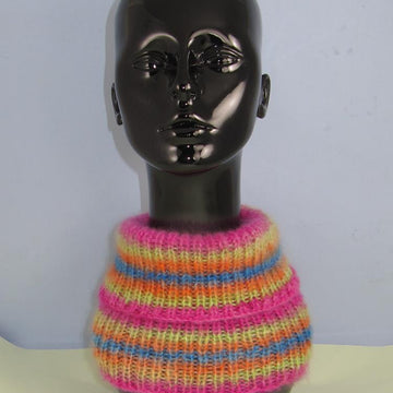 Angel Print Mohair Turtle Neck Rib Cowl