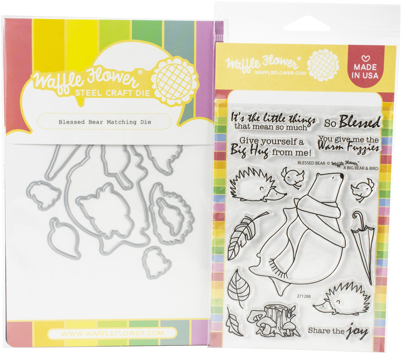Waffle Flower Crafts Waffle Flower Stamp & Die Set - Blessed Bear