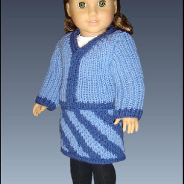 Knitting pattern. Fits American Girl Doll and 18 inch doll. blazer and Skirt. 039