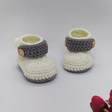 Button Strap Baby Booties