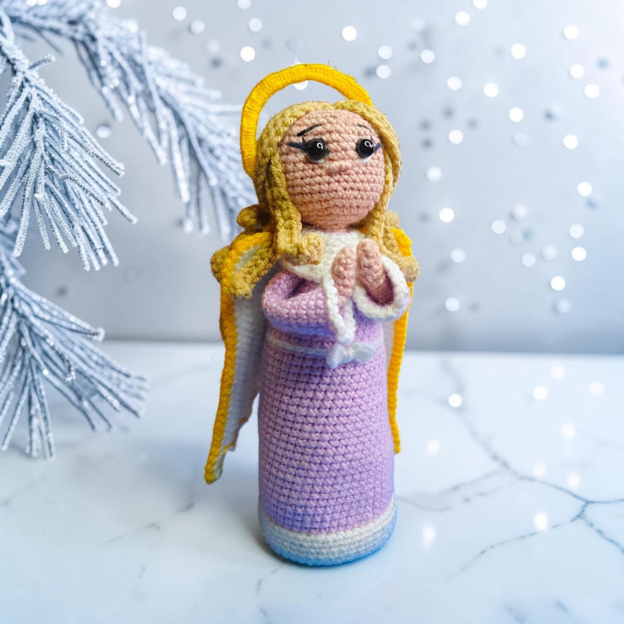 Christmas Guardian Angel Toy Crochet Pattern, Amigurumi Catholic, Baptism Pattern, 9 inch Angel