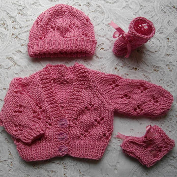 15. Premature Baby Lacy Cardigan Set