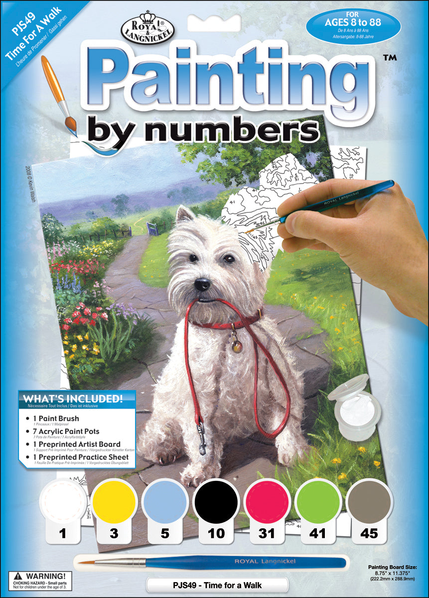 Royal Brush Junior Small Paint By Number Kit 8.75"X11.75" - Time For A Walk