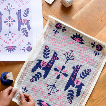 We Are Knitters Alpaca Folk Petit Point Kit - 43 x 28 cm