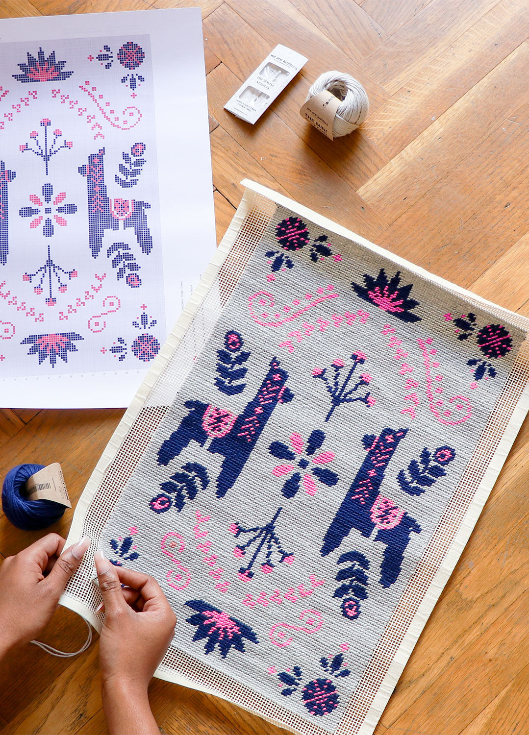 We Are Knitters Alpaca Folk Petit Point Kit - 43 x 28 cm