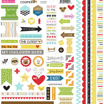 Doodlebug Cooper Cardstock Stickers 12"X12" - Cooper Doohickey