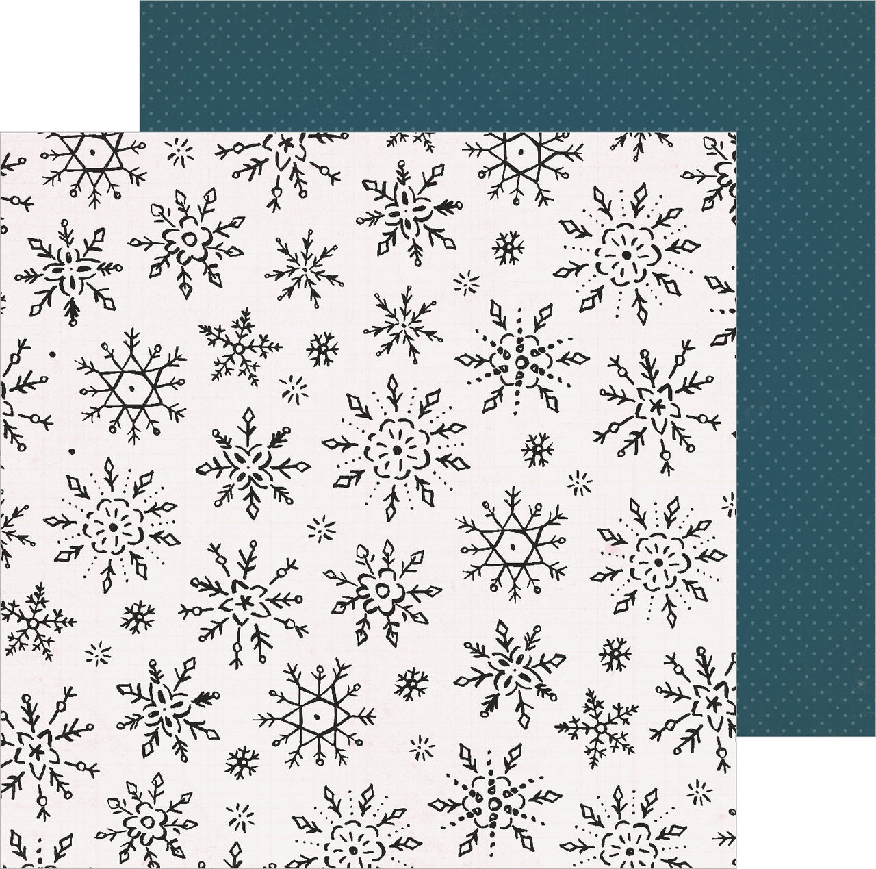 American Crafts Snowflake Double-Sided Cardstock 12"X12" 25/Pkg - Winterscape