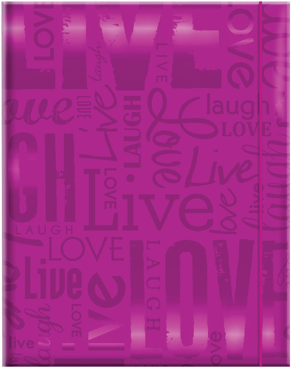 MBI Embossed Gloss Expressions Photo Album 4.75"X6.5" - Live, Love & Laugh - Bright Purple
