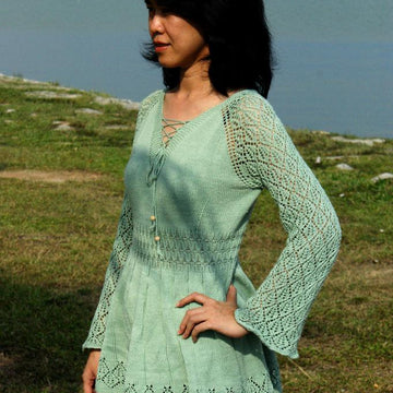 Lace Sleeves Sweater