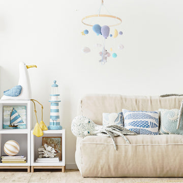 Elephant with balloons baby mobile