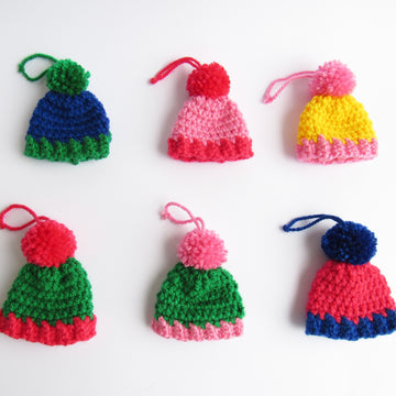 Pom Pom Beanie Hat Ornaments