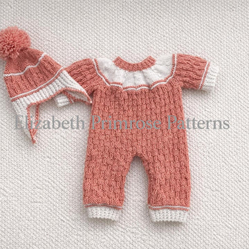 Raindrops Bodysuit and Hat Knitting Pattern for 38–46 cm Dolls – P105 – Elizabeth Primrose Patterns
