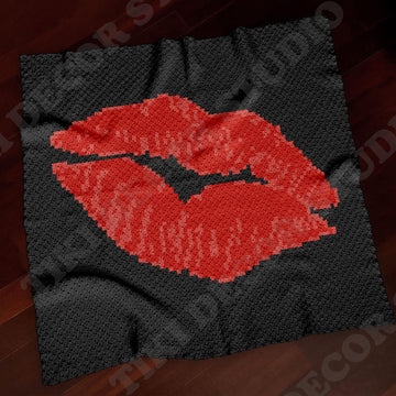 C2C Kiss My Lips Blanket Sexy Hug Graphghan Valentine's Day Throw CROCHET PATTERN