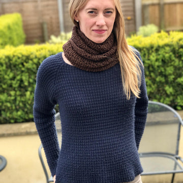 Madeleina Lace Infinity Scarf, Cowl in Patons Smoothie DK