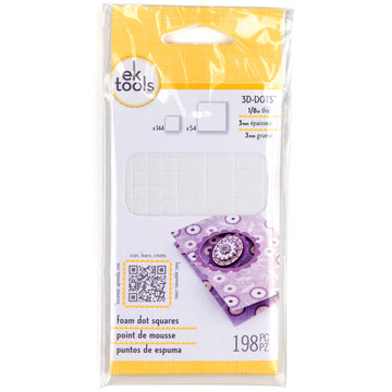EK Success 3D Dots Foam Dot Adhesive - White Squares .125" Thick 198/Pkg