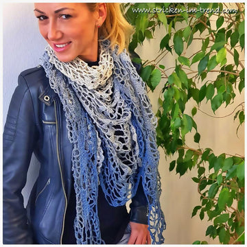 Crochet Pattern Triangle Shawl BioTronik #1 | Geometric Crochet Shawl | Modern Wrap PDF