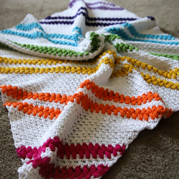 Biased Braids Rainbow Baby Blanket