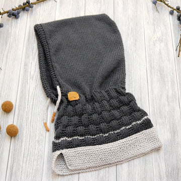 Knitting Pattern – Hooded Scarf Hoody –no.182E