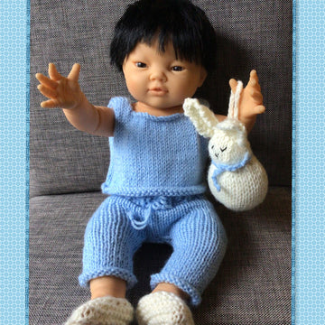 Lea's outdoor knitted outfit with bunny
