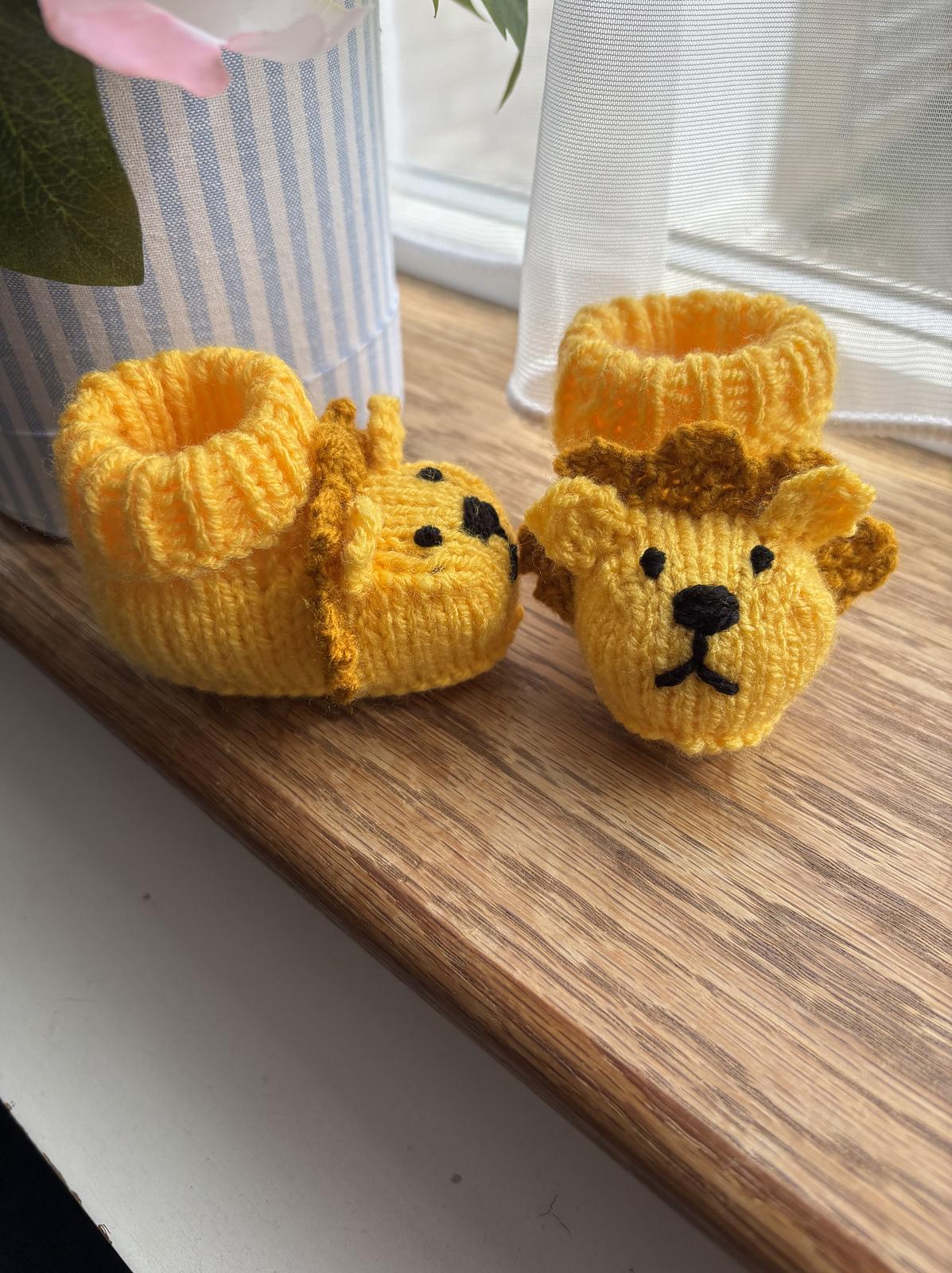 Lion Baby Booties
