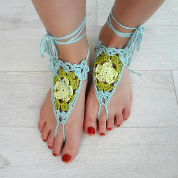 Flower Motif Barefoot Sandals