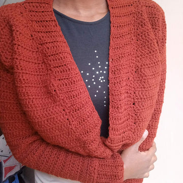 Crochet bomber cardigan