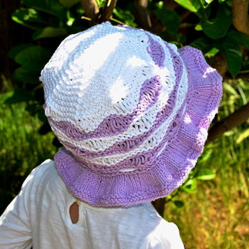 Purple Wave Cotton Sun Hat