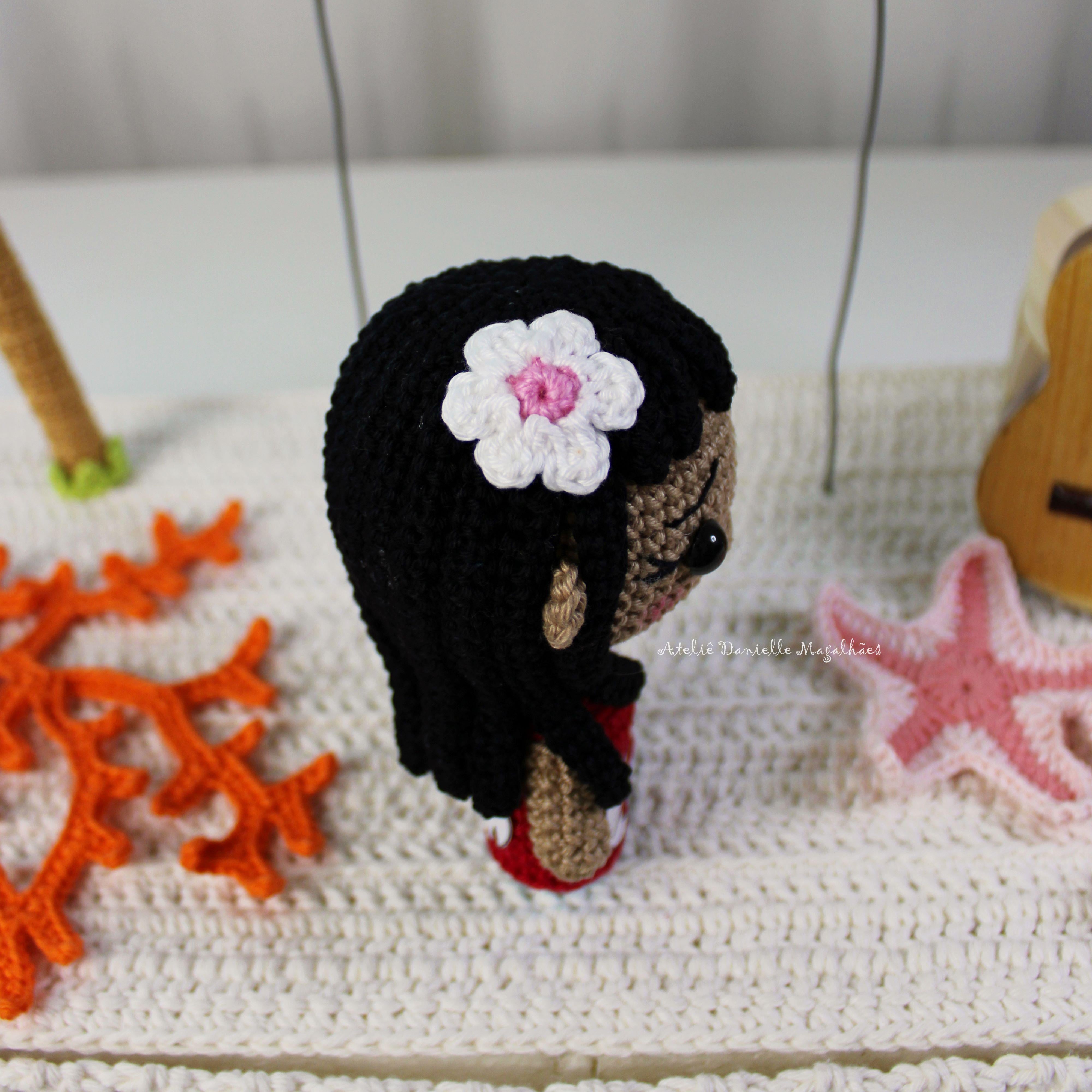 🌺 Lilo-Inspired Amigurumi Pattern (Red Dress) – Digital PDF 🧶
