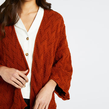 Pacha Cardigan in Wool and the Gang Shiny Happy Cotton - Leaflet
