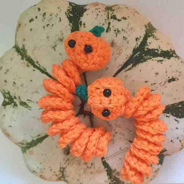 Pumpkin Worry Worm Crochet Pattern