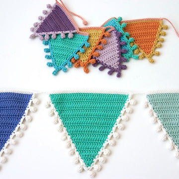 Bunting Flags with Bobble Edging