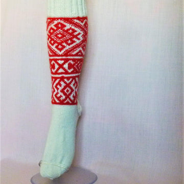 Red white knee high socks