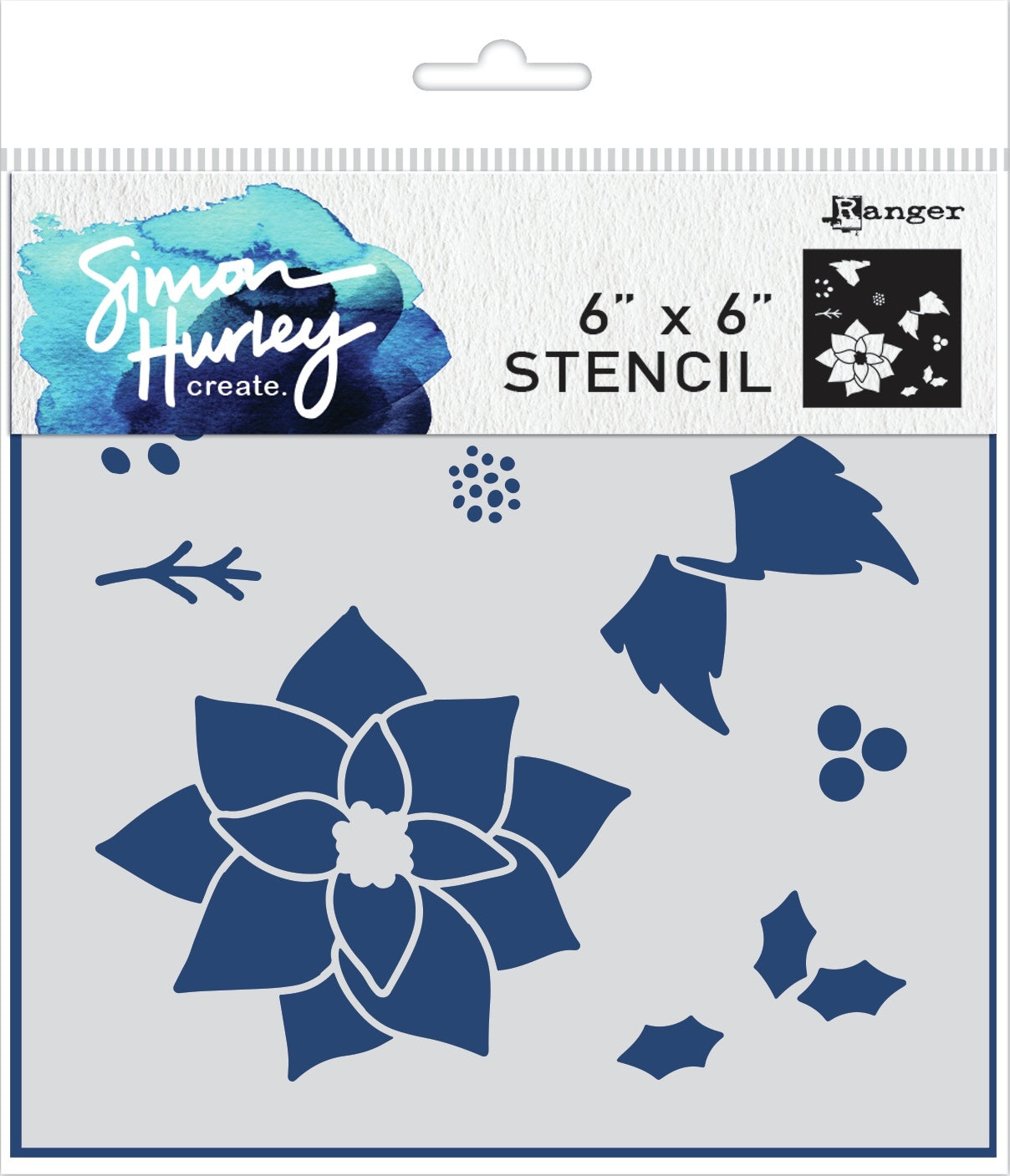 Ranger Simon Hurley create. Stencil 6"X6" - Jumbo Poinsetta Maker