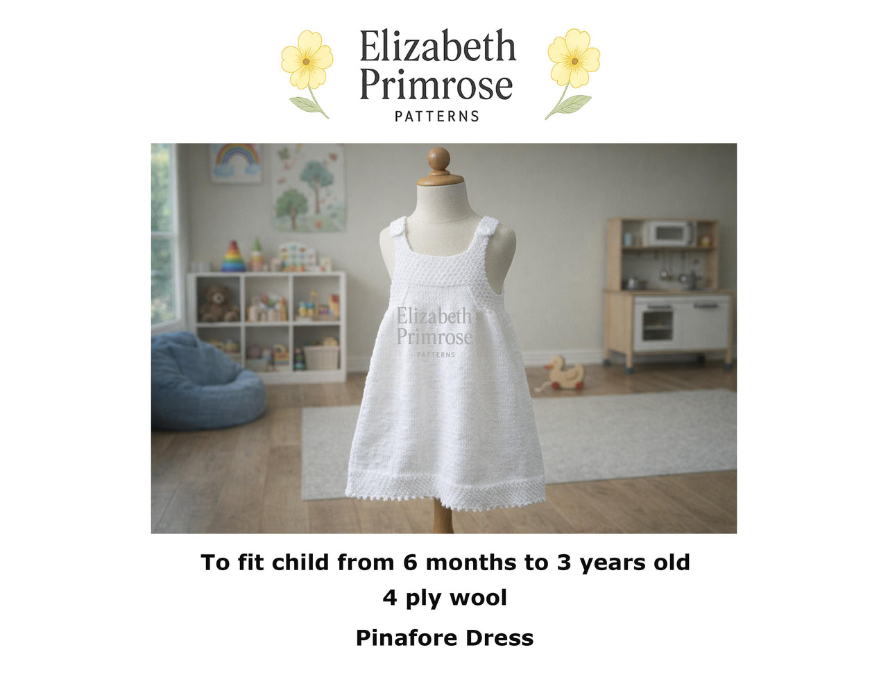 White Moss Pinafore Dress P128