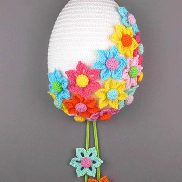 Easter egg door decor with flowers