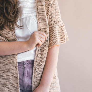 Crochet Ruffle Sleeve Cardigan