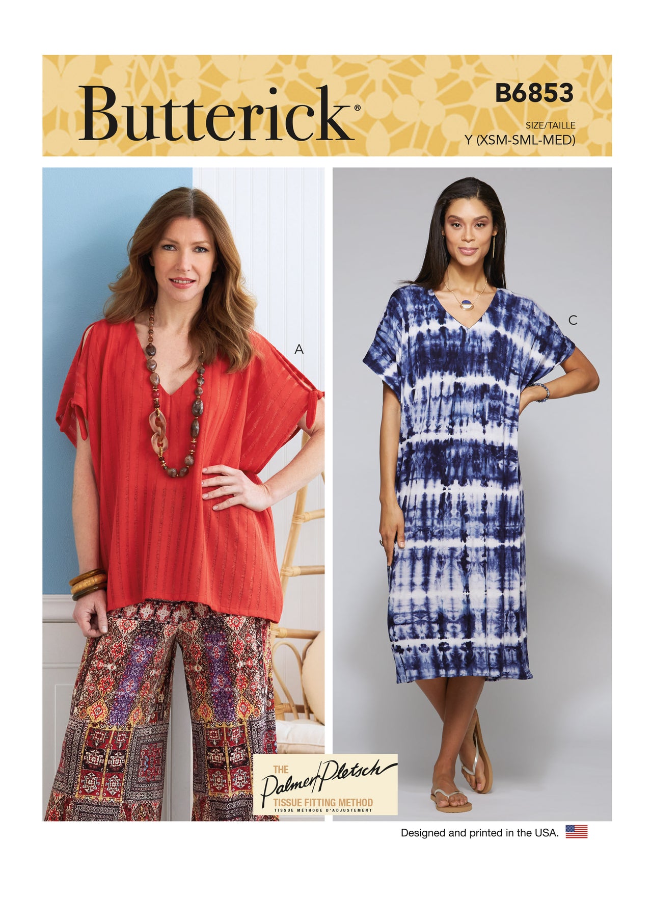 Butterick Misses' V-Neck Pullover Tunic & Dresses B6853 - Sewing Pattern