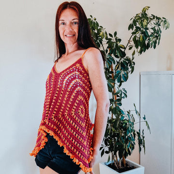 Puff Stitch Granny Square Top