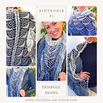 Crochet Pattern Triangle Shawl BioTronik #1 | Geometric Crochet Shawl | Modern Wrap PDF