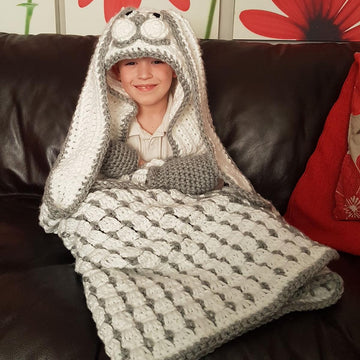 2in1 Woodland Bunny Rabbit Hooded Blanket Crochet Pattern