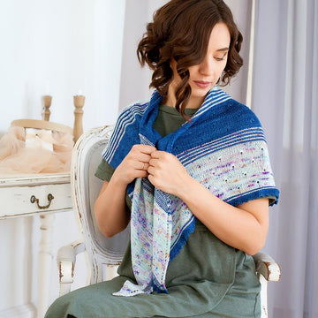 Blue Impression Shawl