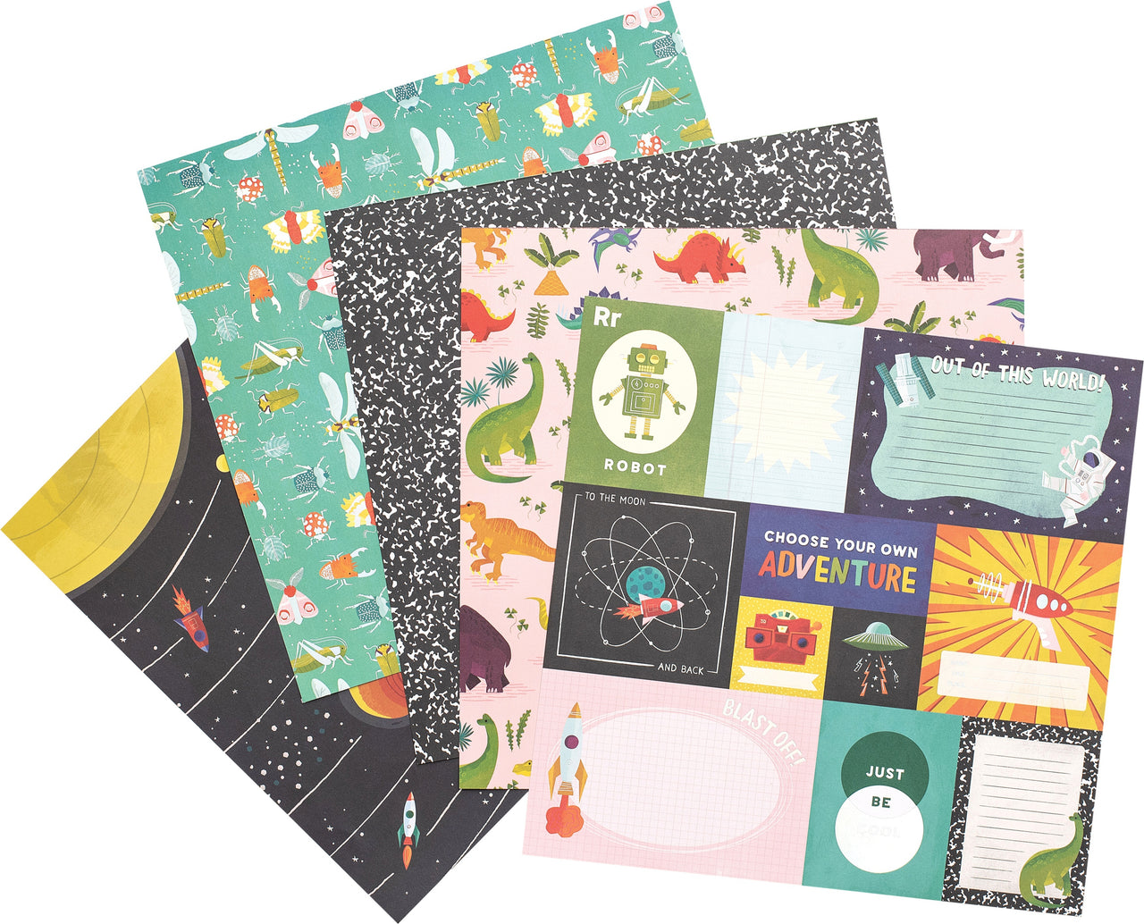 American Crafts Single-Sided Paper Pad 12"X12" 48/Pkg - Shimelle Field Trip, 24 Designs/2 Each
