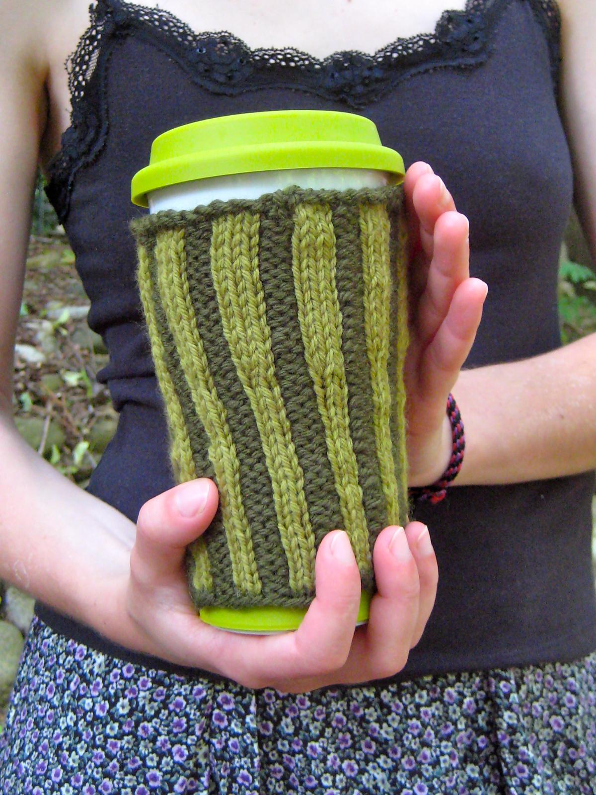 Green Travel Mug Cozies (set of 2 designs)