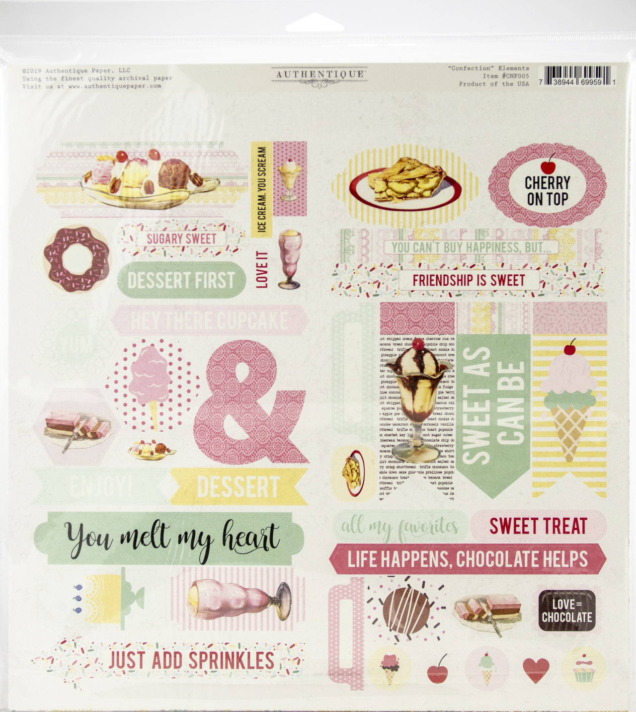 Authentique Paper Authentique Collection Kit 12"X12" - Confection